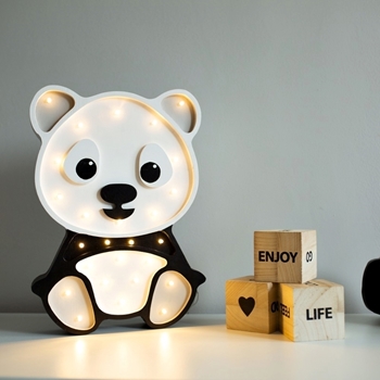 detská lampička panda - sivá - Detská dekoračná lampa Panda